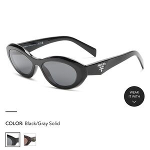 Prada Black cat eye 55mm Women's Sunglasses
